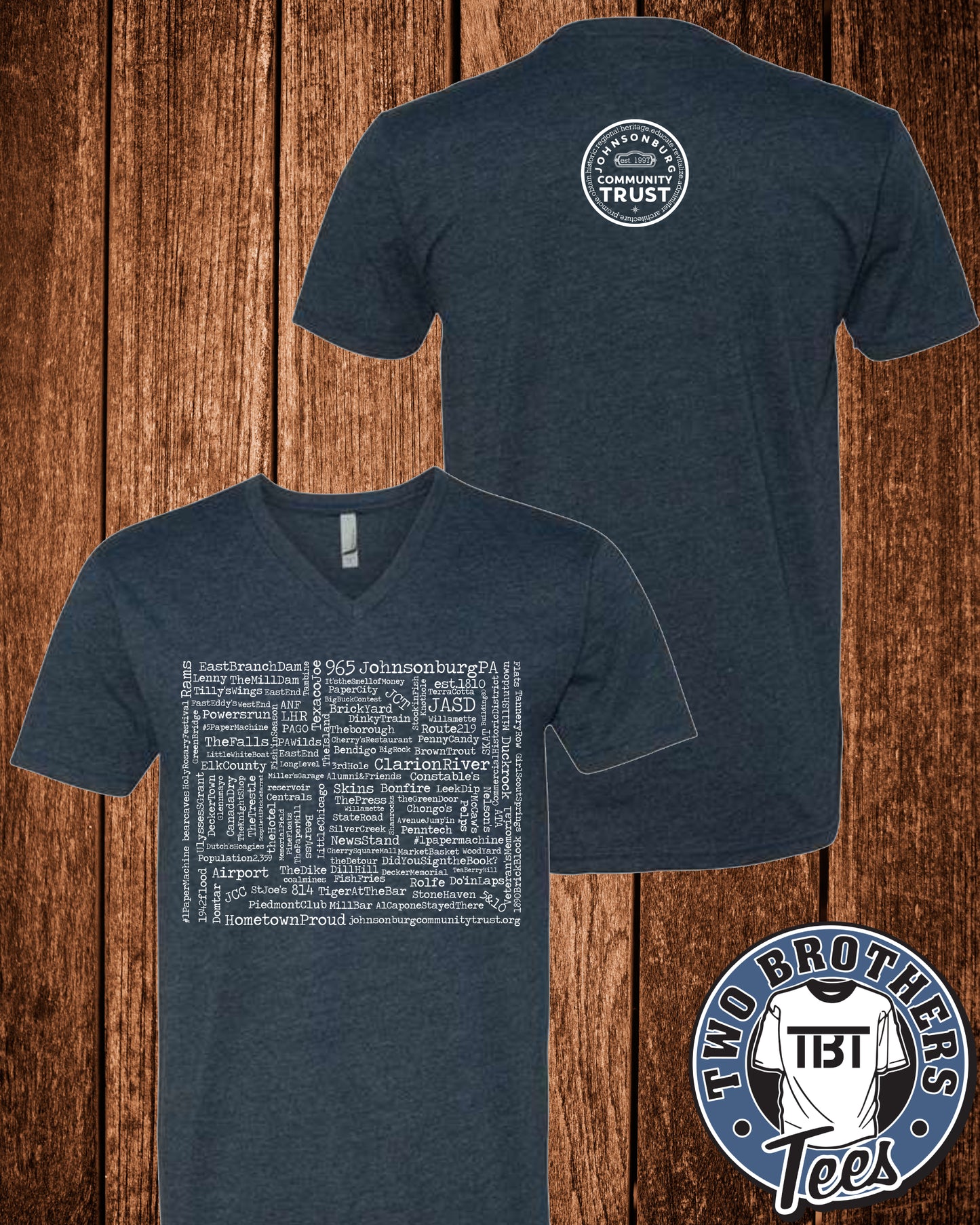 Johnsonburg Word Cloud V-Neck T-Shirt