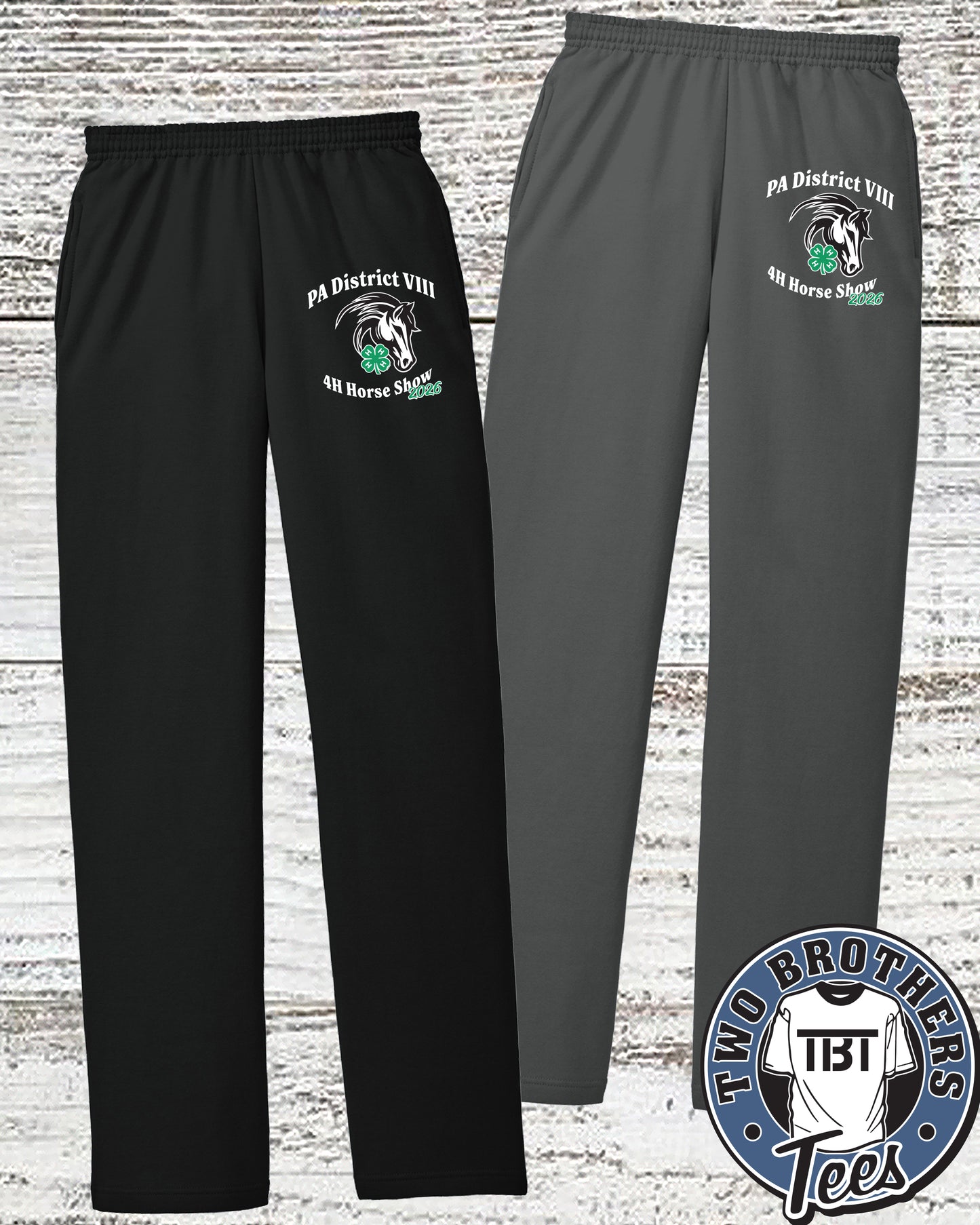 PA District 8 4-H Horse Show Open-Bottom Sweatpants