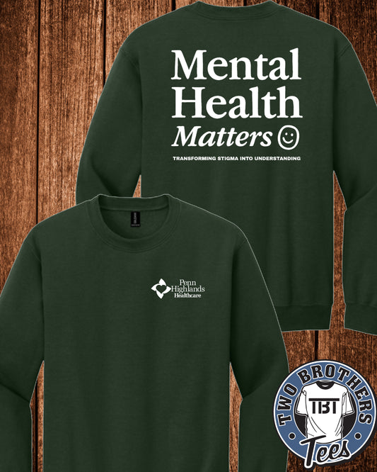 PHH Behavioral Health Crewneck Sweatshirt - Mental Health Matters Design