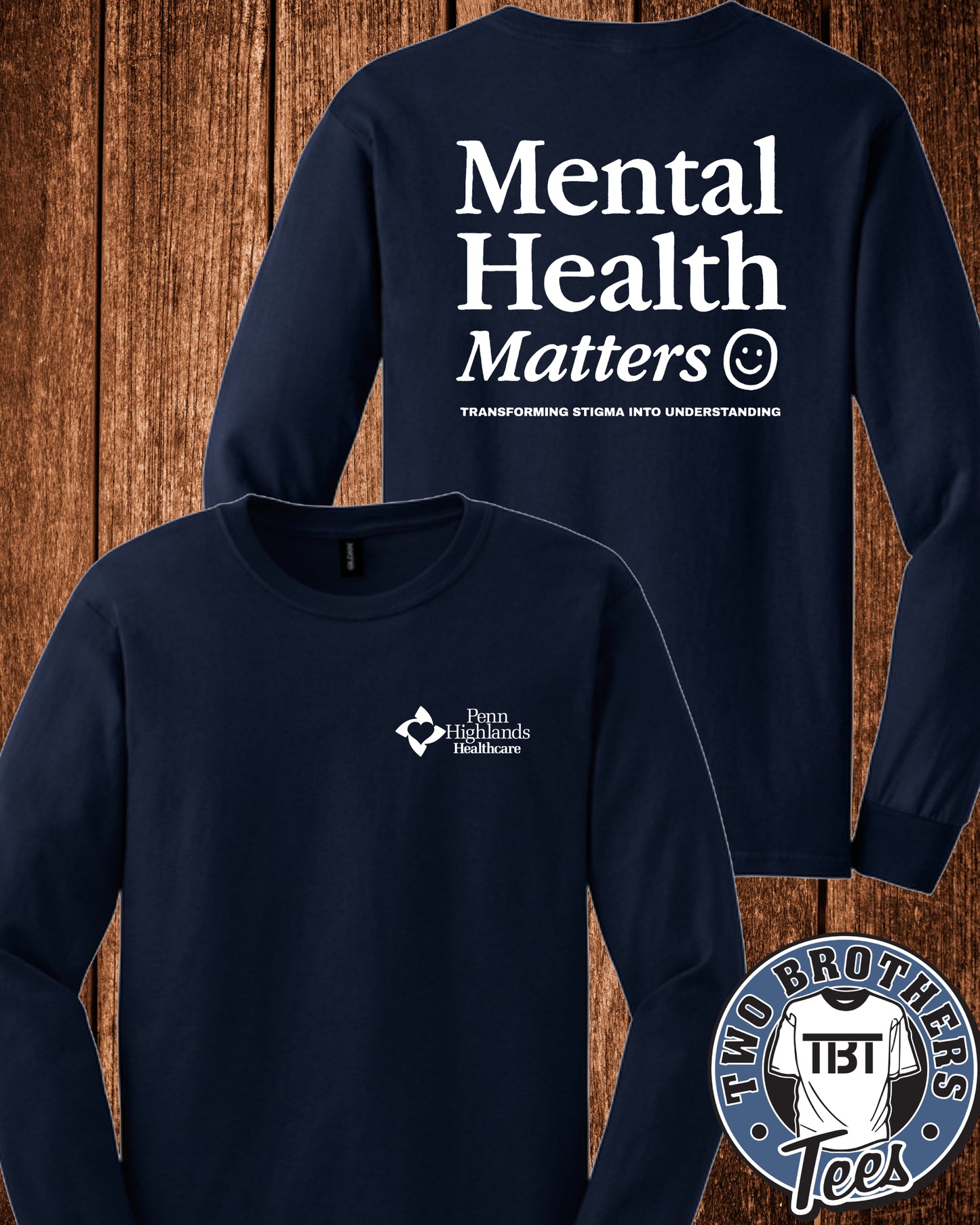 PHH Behavioral Health Long Sleeve T-Shirt - Mental Health Matters Design