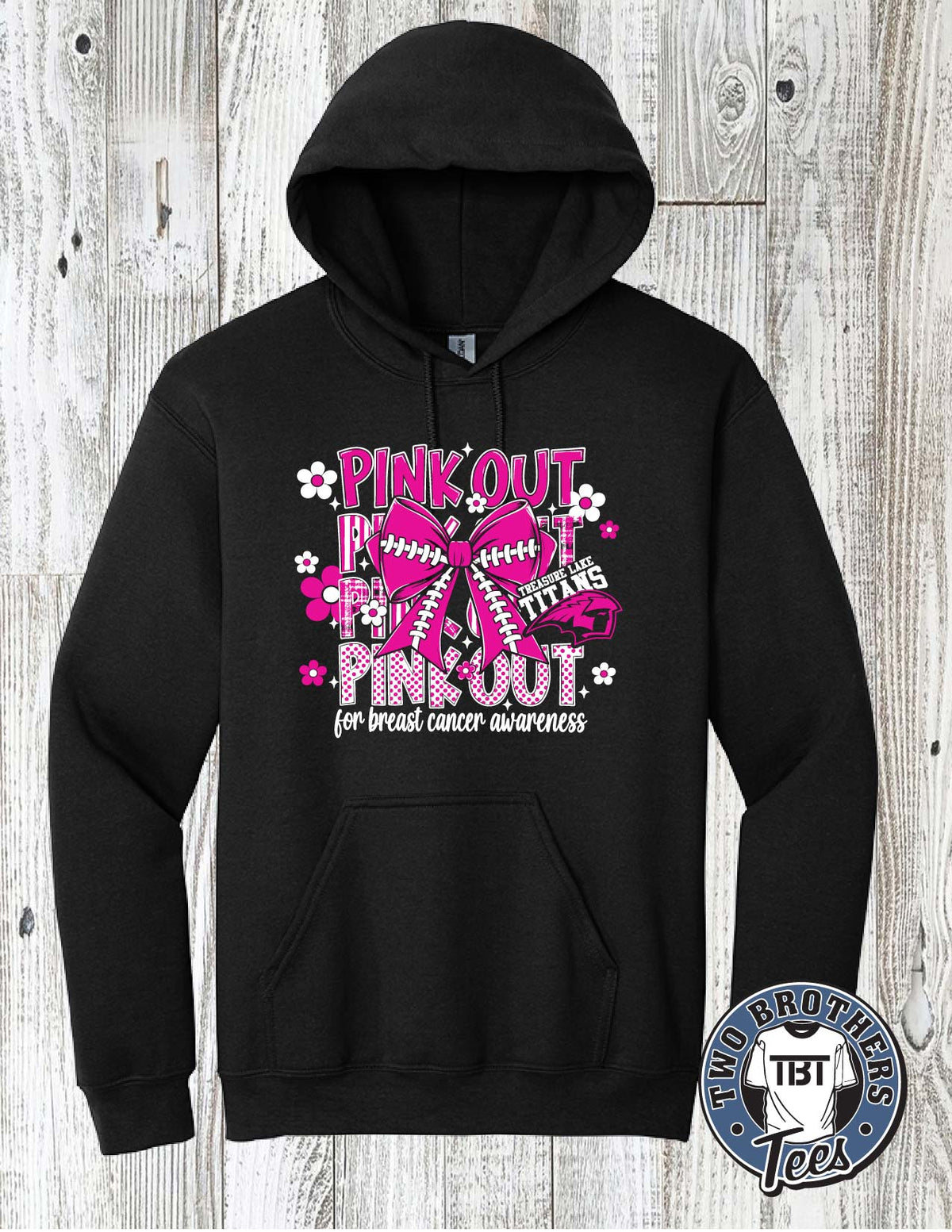 Treasure Lake Titans Pink Out 2026 Hoodie - Bow Design