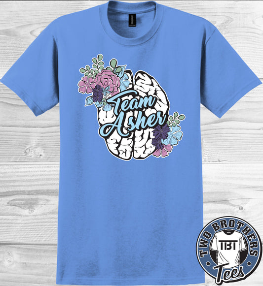Team Asher T-Shirt - Flower Design