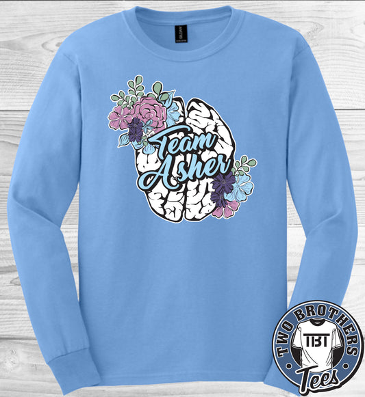 Team Asher Long Sleeve T-Shirt - Flower Design