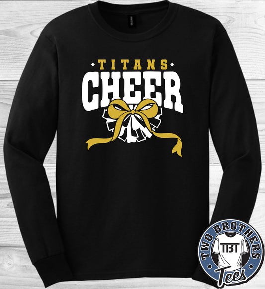 Treasure Lake Titans Cheer 2026 Long Sleeve T-Shirt - Design 1 - Without Glitter