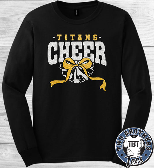 Treasure Lake Titans Cheer 2026 Long Sleeve T-Shirt - Design 1 - With Glitter