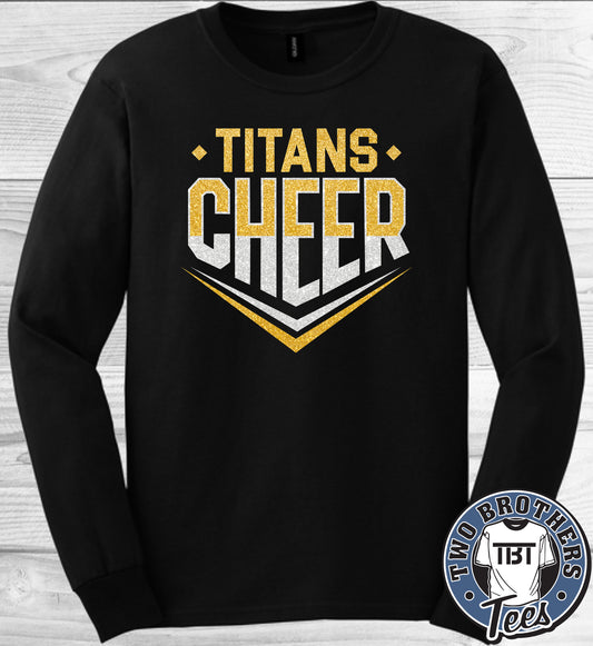 Treasure Lake Titans Cheer 2026 Long Sleeve T-Shirt - Design 2 - With Glitter